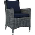 East End Imports Sojourn Outdoor Patio Armchair- Canvas Navy EEI-1935-GRY-NAV